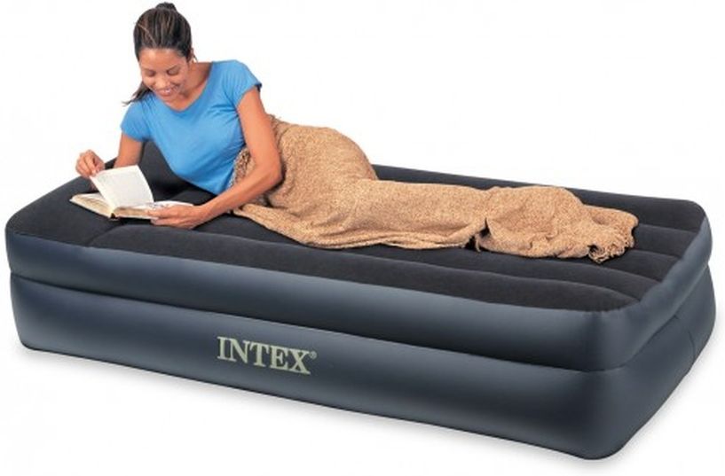 Кровать надувная односпальная со встроенным насосом 220В 99х191х42см Intex 64122