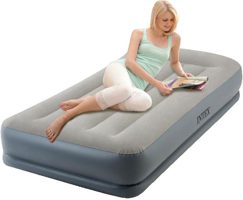 Кровать надувная односпальная со встроенным насосом 220В, 99х191х30см. Intex 64116