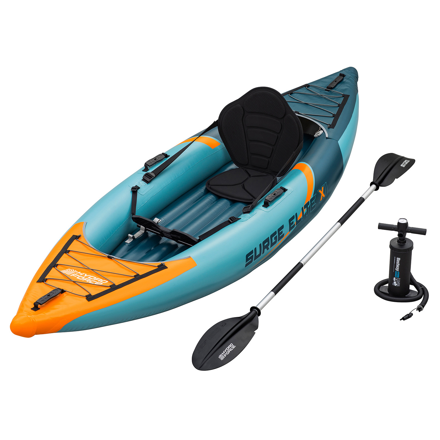 Байдарка одноместная с веслом и насосом Surge Elite X1 312x94x30см, Bestway 65180