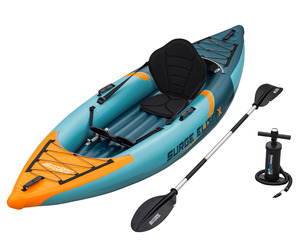 Байдарка одноместная с веслом и насосом Surge Elite X1 312x94x30см, Bestway 65180