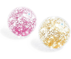 Мяч надувной Transparent Glitter Beach 71см 2 вида, Intex 58070